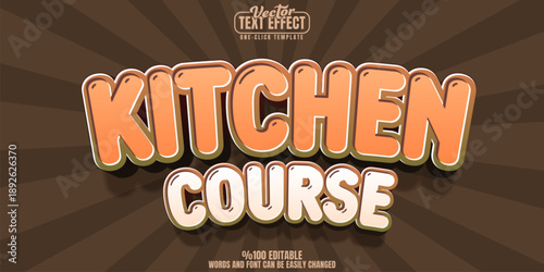 Kitchen editable text effect, customizable cooking and chef 3d font style