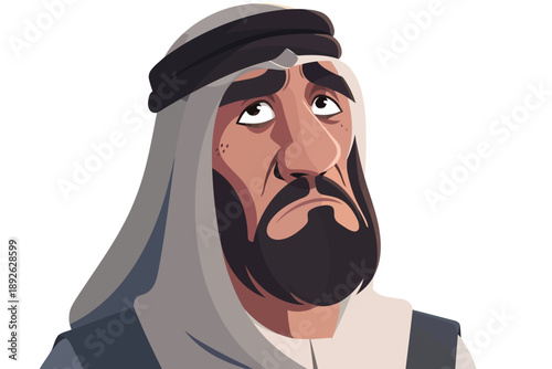 frustrated arabic man isolated