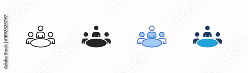Set of meeting icon collection in multiple style. Icon suitable for web and mobile application