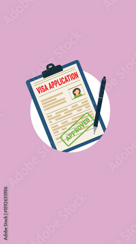 Visa application form.Application visa. Document for travel.Travel approval. Immigration visa	