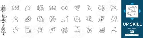upskill, learning, icon, career, training,  certificate, growth, professional, education, leadership, coaching, ability, knowledge, success, talent, mentor, experience, level, progress, study, course,