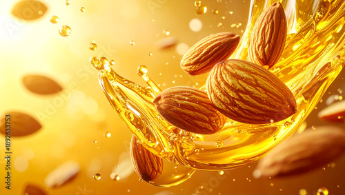 Pure almond extract for skin care and healthy nutrition
