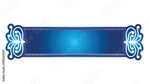 luxury blue arabic islamic banner title frame text box background