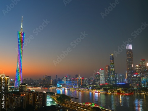 Night view of Guangzhou City, China