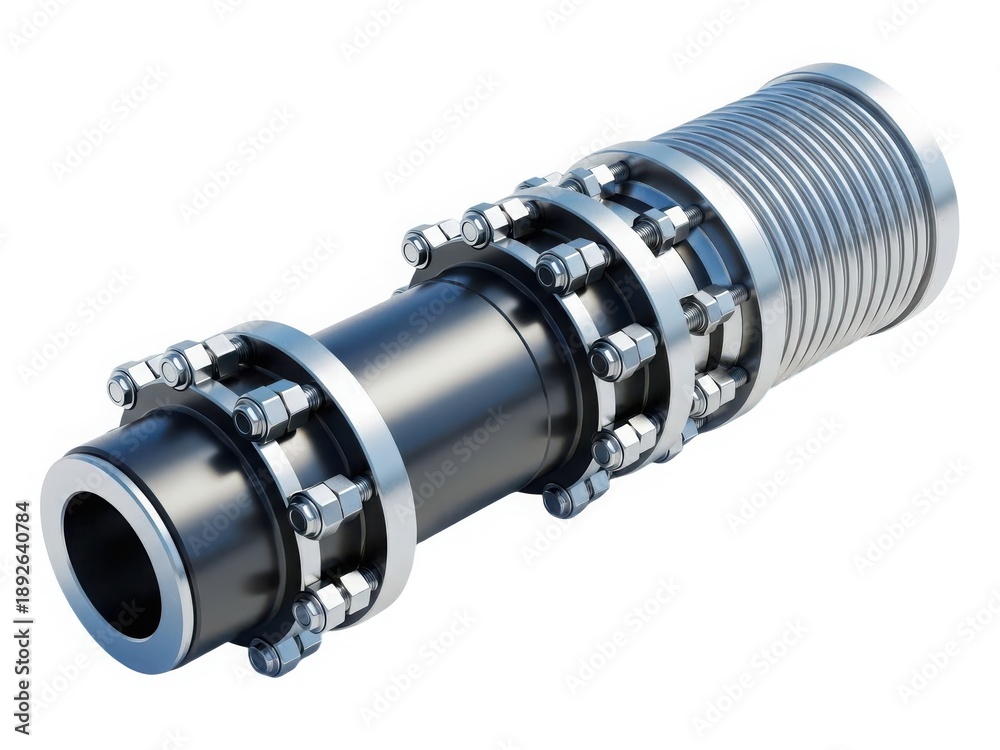 Fototapeta premium Metal coupling with bolts and nuts
