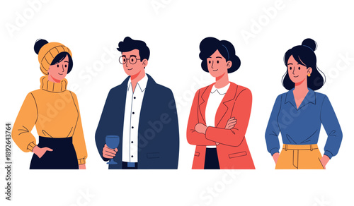 Diverse group of young adults in casual and professional attire