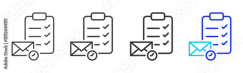 Task Reminder icon set collection creative outline style for Incident Management with multiple thickness variations suitable for web apps mobile ui and business tools