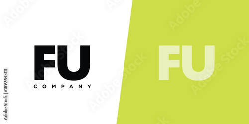Letter F and U, FU logo design template. Minimal monogram initial based logotype.