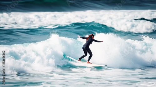 Catching the Perfect Wave: Surfing Adventure in Teal Waters