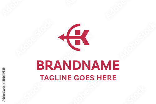 Letter K Archer Arrow Logo, symbolizing precision, focus, and direction