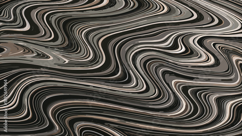 Vector illustration of a flat swirling pattern expressing focus and clarity with wavy lines in shades of gray and black on a white background