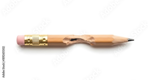 Wallpaper Mural Close up of a partially chewed wooden pencil with a pink eraser Torontodigital.ca