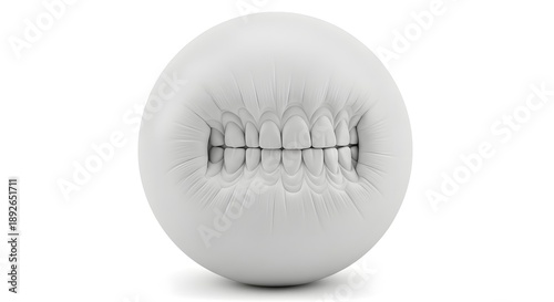 Wallpaper Mural Abstract white sphere with teeth isolated on white background concept Torontodigital.ca