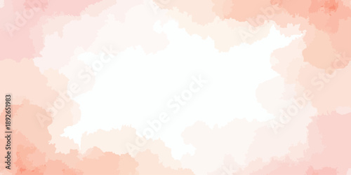 Soft Pink and Coral Watercolor Frame Background Texture