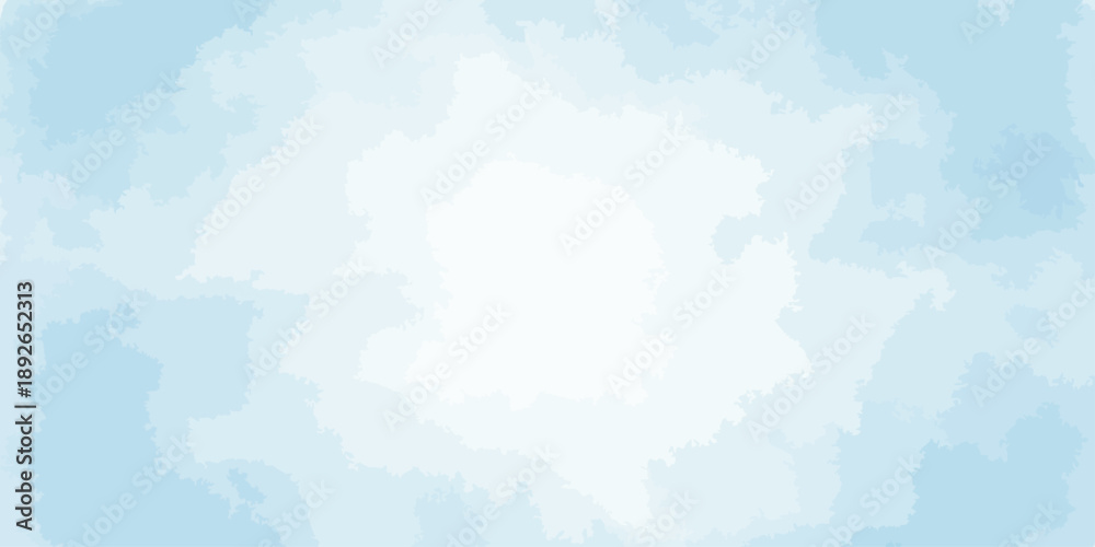 Obraz premium Soft blue watercolor texture background with white center and fading wash effect.