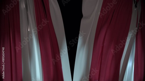 Circus Red and White Striped Curtain Opening Alpha Background
