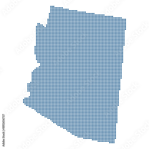 Arizona Blue Dotted Map for Semiconductor Gigafabs and AI Compute Clusters. Arizona state dotted map.