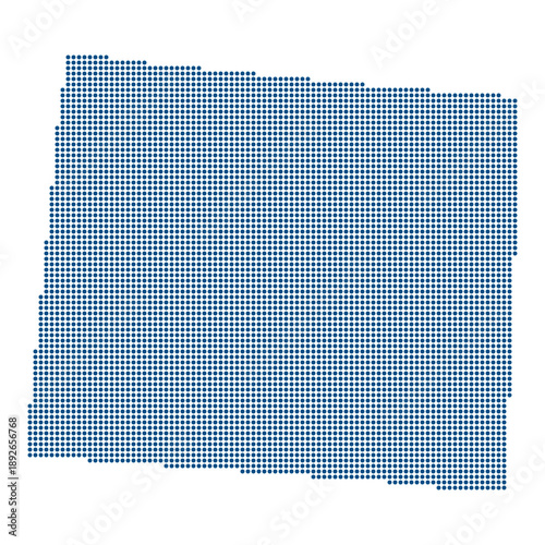 Colorado Blue Dotted Map for Quantum Tech Hubs and Cold Atom Computing. Colorado state dotted map.