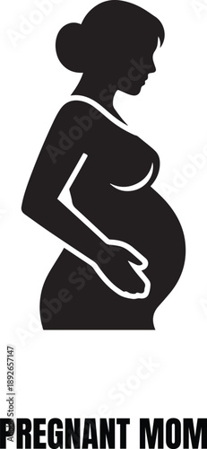 Pregnant Mom Silhouette Pregnancy Symbol