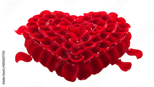 heart of red rose petals