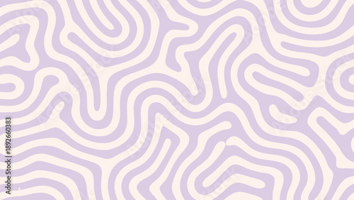 Seamless vector pattern featuring wavy lilac lines on cream background for designs