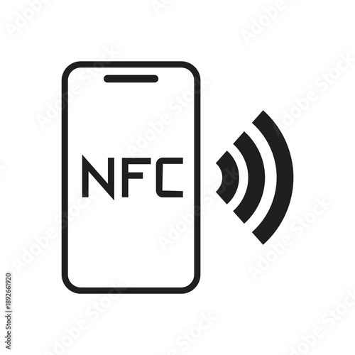 Solid smartphone nfc payment wireless icon