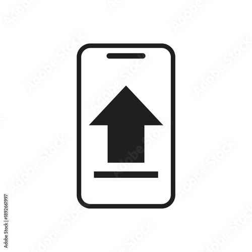 Solid mobile file upload sharing icon