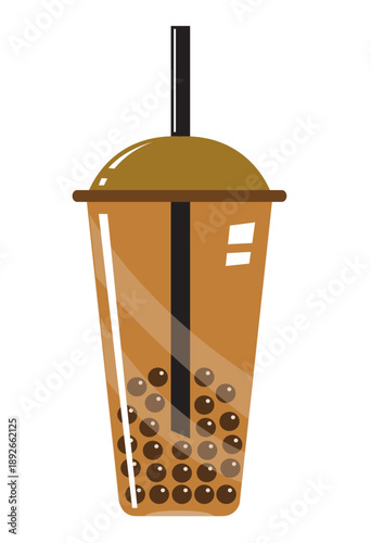 Milk Tea with Chewy tapioca pearls and sugar