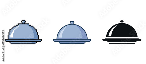 Pixel art to modern silhouette: evolution of cloche dome illustrations