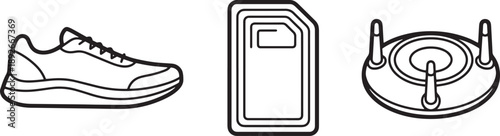 Running sneaker icon vector set for athletic footwear fashion and active lifestyle design