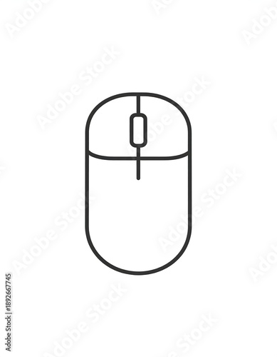 Minimalist Computer Mouse Icon - Streamlined Design for Digital Interaction.