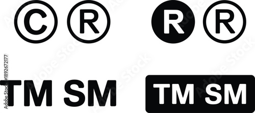 Copyright Registered Trademark Service Mark Symbols and Icons Keywords: copyright symbol, registered trademark symbol, service