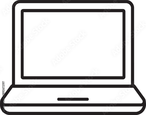 Laptop notebook computer hardware device line icon vector illustration