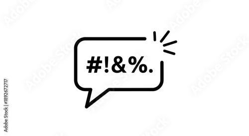 A speech bubble icon with censored profanity symbols inside, representing frustration or anger.