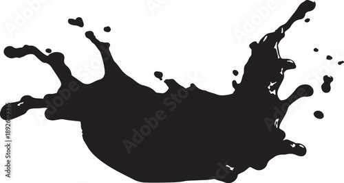 Black ink splash silhouette vector illustration a dynamic and liquid design
