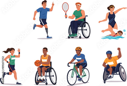 Diverse Group of Athletes with Disabilities Participating in Various Sports