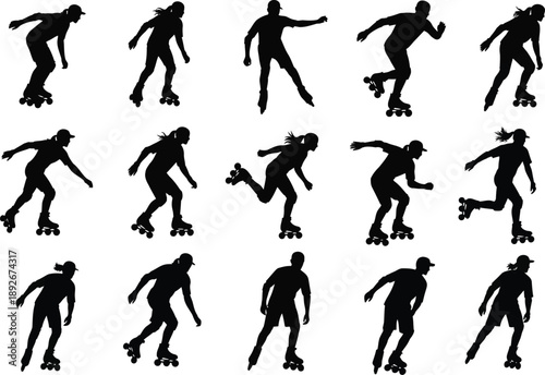 Dynamic Silhouettes of Rollerbladers in Action: Skating, Jumping, and Moving