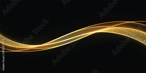 Abstract background with space featuring dynamic blue and orange light waves in a flow of motion with elegant curves and vector lines for a high technology wallpaper design concept