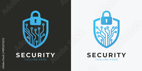 Cyber security shield logo design