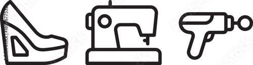 Wedge heel platform shoe design with sewing machine station and portable handheld drill tool