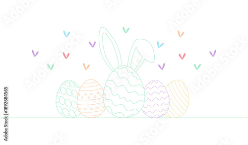 Happy Easter with easter eggs vector on transparent background. Design for banner, greeting card of Happy Easter Day