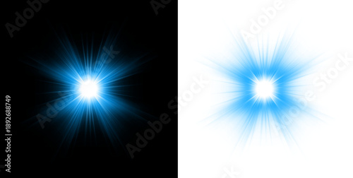 фотографія Bright Blue Light Burst Rays Radiating from Center