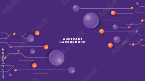 Abstract geometric background featuring a modern combination of purple and orange colors, with dynamic lines, shapes, and futuristic