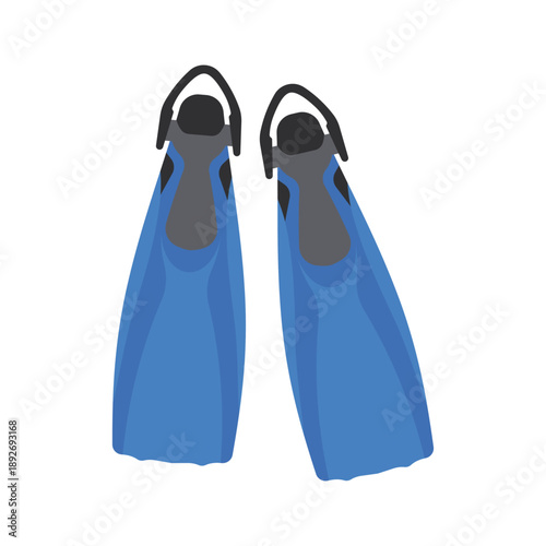 snorkel with flippers vector illustration