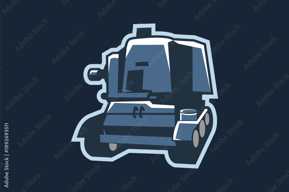 Obraz premium World War II Heavy Tank vector illustration, simple tank clipart