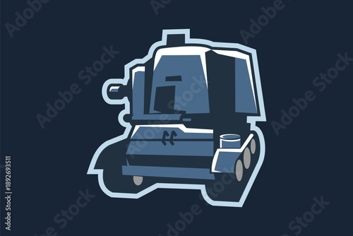 World War II Heavy Tank vector illustration, simple tank clipart