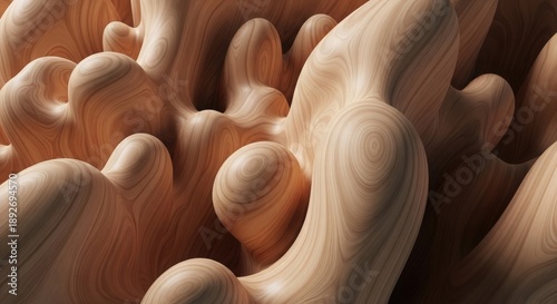 Organic sculptural wood abstract design