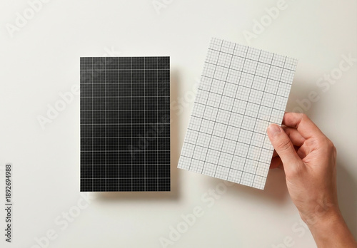 Hand Holding Flyer Page Cover and Back Mockup