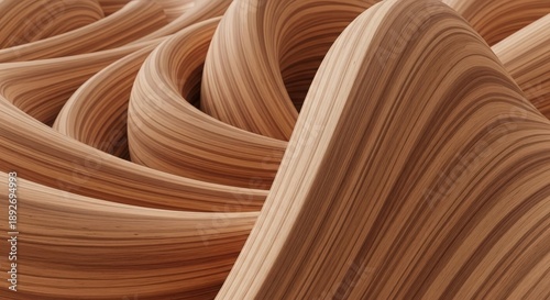 Sculpted wood curve abstract background