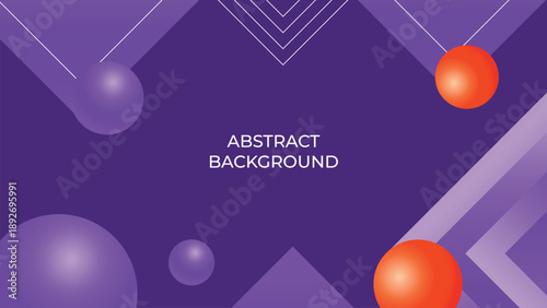 Abstract geometric background featuring a modern combination of purple and orange colors, with dynamic lines, shapes, and futuristic